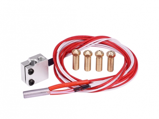 Heat block with heater and sensor E3D V5 / V6 Volcano incl. nozzles